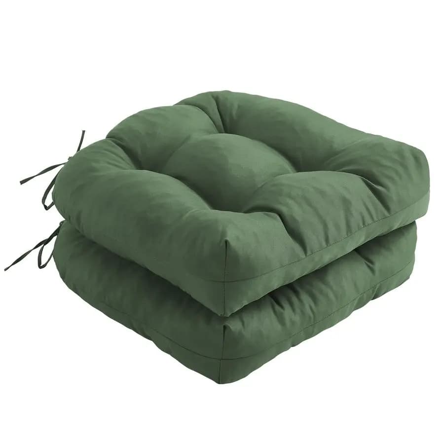 Set of 2 chair cushions, garden chair cushions with laces, 17x174 quilted outdoor seat cushions, waterproof garden furniture cushions
