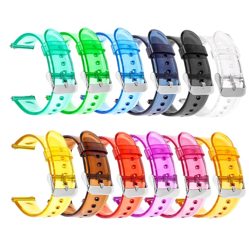 Cinturino per Orologio in PVC Trasparente 20mm 22mm, Colorato, a Sgancio Rapido, Sportivo, Impermeabile, per Uomo e Donna, Compatibile con Samsung e Huawei