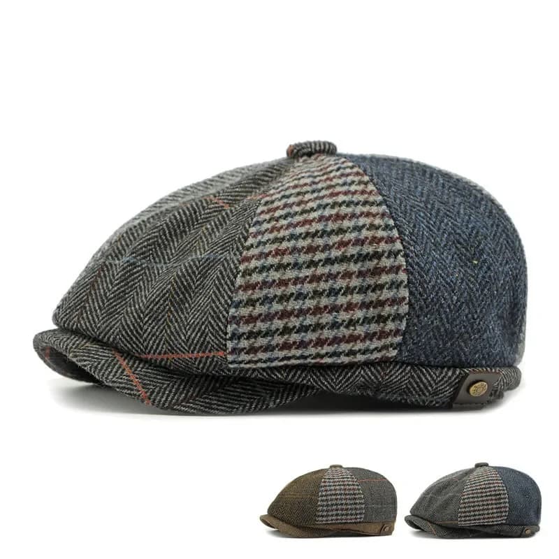 Newsboy Hats in Cotton Square for All Seasons, Octagonal Cap for Men and Women, Pitcher Hats 138