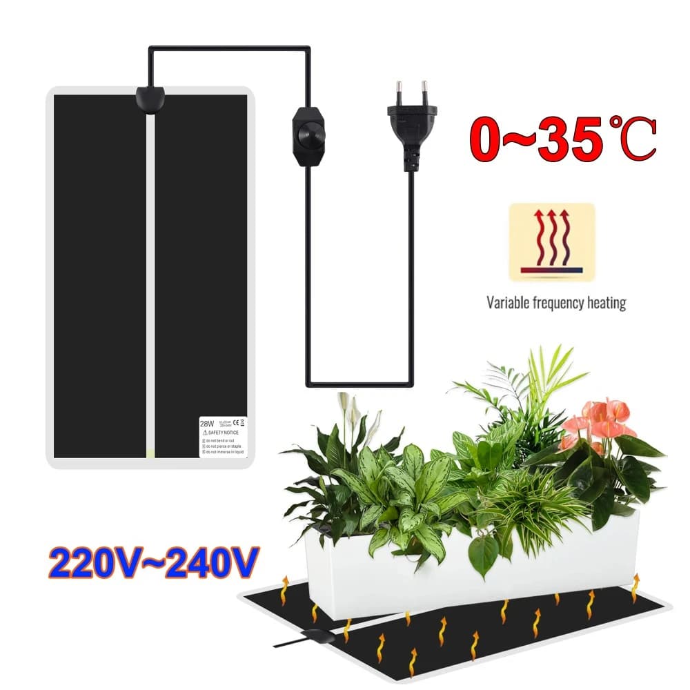 Heating Mat for Semenzali 5~28W, 220V~240V, for Germination and Propagation, Thermal Mat for Plants, Flowers and Vegetables