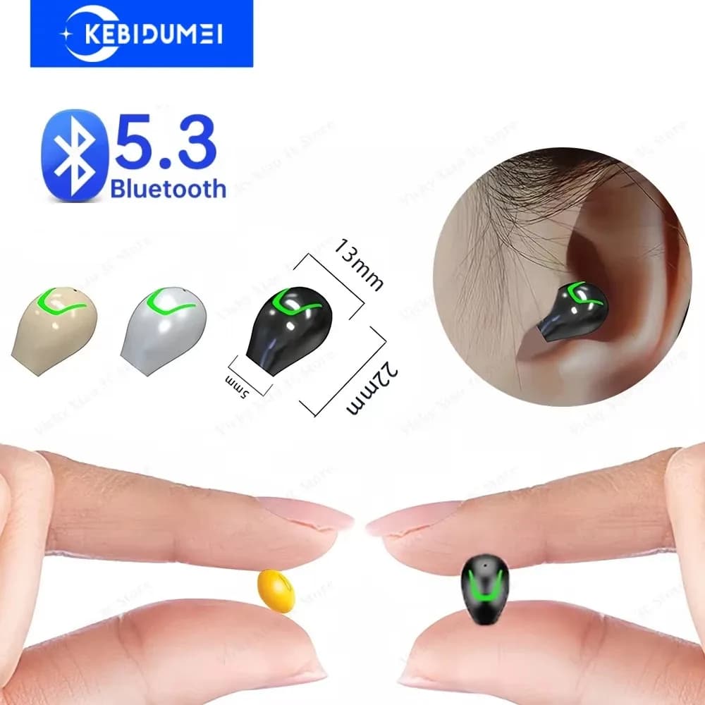 Bluetooth 5.3 in-ear Mini Invisible Headset Wireless Headphone HiFi stereo earphone with noise reduction for XIAOMI Huawei
