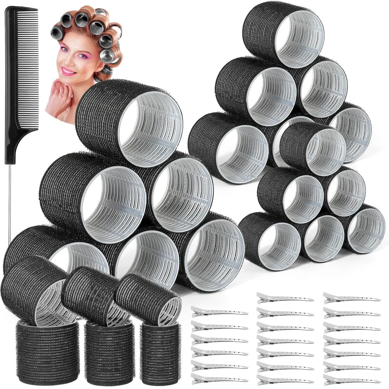 Rocks curling hair of various sizes for lazy hairstyles DIY, curlers with air fringe, tool for curling plastic hair