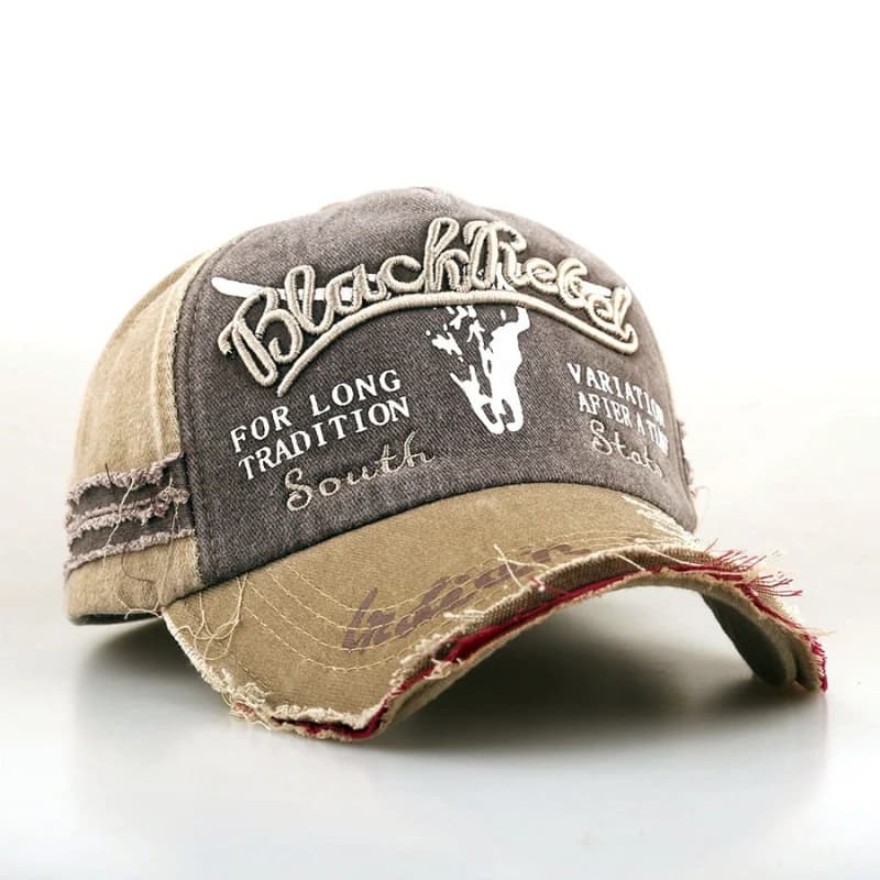 Cappello da Baseball con Ricamo 3D Testa di Toro, Effetto Invecchiato con Frange, Stile Western Casual, Unisex, Nuovo Vintage Lavato, Cappello da Cowboy
