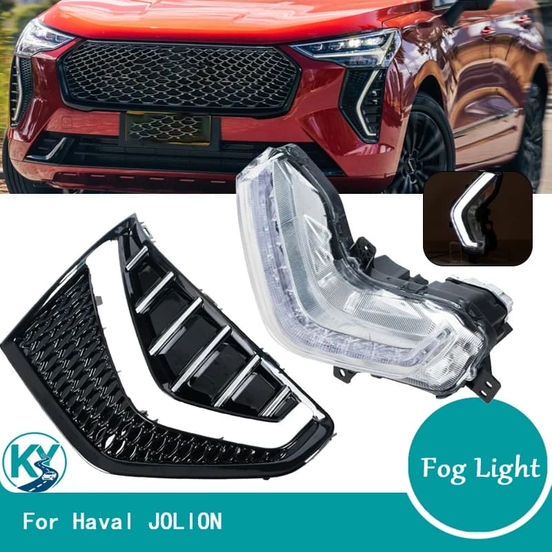 Exterior Front Bumper Daytime Running Light Fog Light Frame Cover For Haval JOLION Fog Lamp Decorative Frame Car Accessories