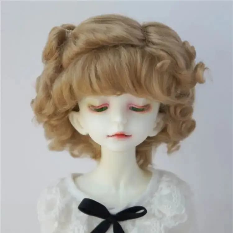 JD250 Parrucca carina BJD Mohair OB11 YOSD MSD SD Blythe Capelli bambola onda morbida dal formato da 5-6 pollici a 10-11 pollici Accessori economici