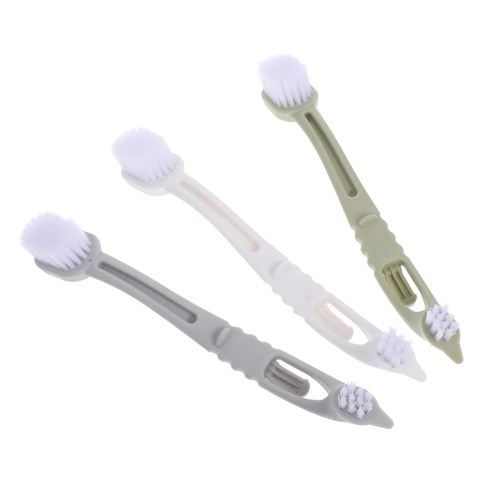 3Pcs Bird Cage Cleaning Brush Dual Head Soft Bristle Long Handle Multipurpose Cage Cleaner for Birdcage Dog Kennel Small Animal