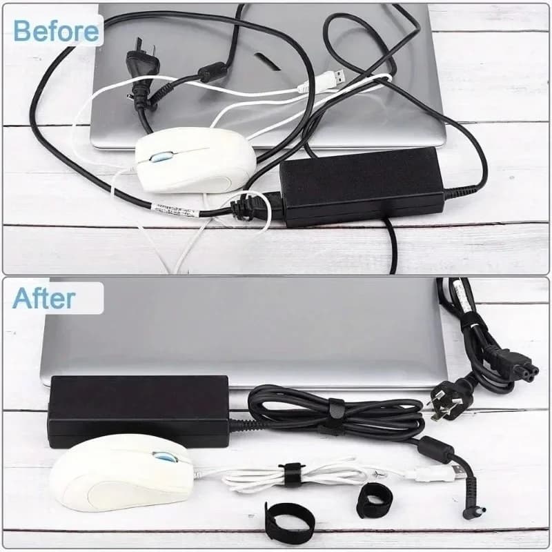 50PCS Cable Organizer Winder Tape for Wire Ties Phone Accessories DIY Cord Management Home Office Desk Kit Set Case Stand