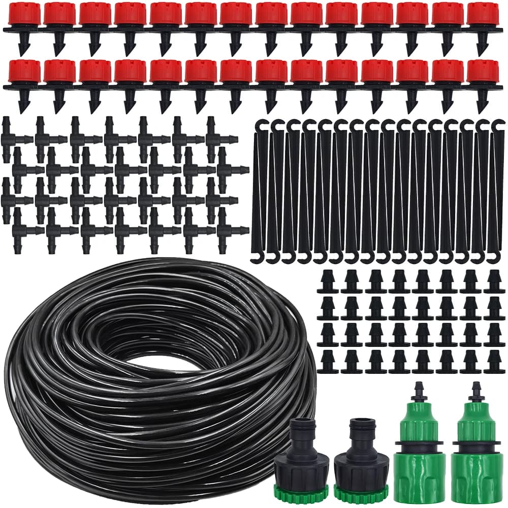 Micro sistema di irrigazione a goccia Irrigazione automatica portatile da 20 M con gocciolatori regolabili Kit di irrigazione a nebulizzazione Tubo da giardino
