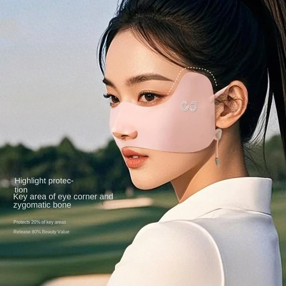 Protezione solare Sciarpa per il viso Maschera per la protezione solare in seta di ghiaccio Nylon traspirante Copertura per il viso estiva Velo per protezione solare Maschera per il viso in tinta unita Gini