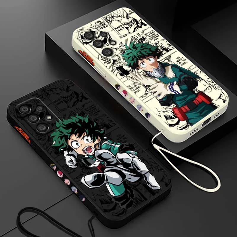 Anime My Hero Academia Cover For Samsung Galaxy A73 A71 A55 A54 A53 A51 A17 A16 A07 A06 A05 Liquid Left Rope Phone Case