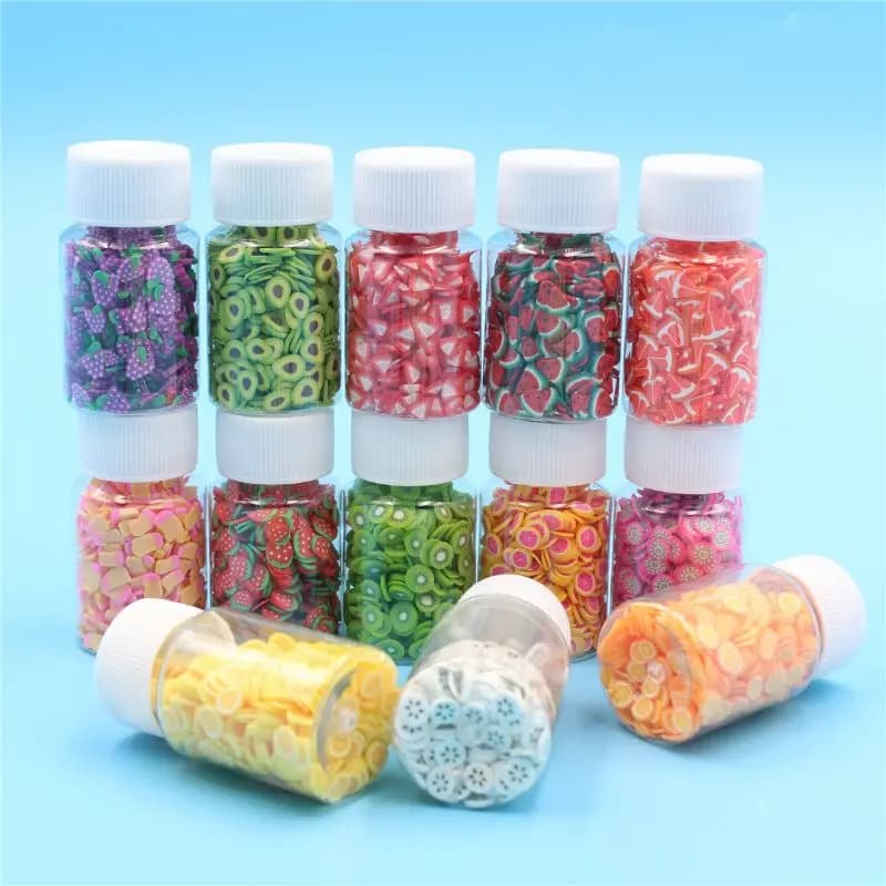 1200 pz fai da te melma fette di frutta morbida forniture per unghie accessori per argilla Super leggera crema colla materiale giocattoli per bambini M89C