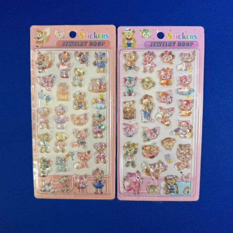 Adesivi 3D in rilievo con simpatici personaggi dei cartoni animati Shukui: Coniglietto, Stellalou, Duffy per decorare diari, custodie per telefoni, quaderni e come regali per bambini.