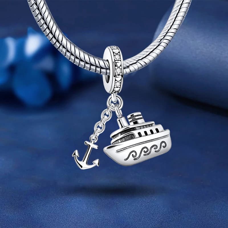 Ciondoli in Argento Sterling 925 Serie Attrezzi Moda: Auto, Nave, Elicottero - Per Bracciali e Braccialetti Originali - Gioielli Raffinati, Idea Regalo