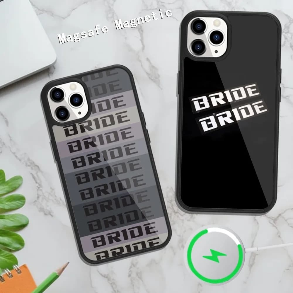 Custodia per telefono Bride Jdm per iPhone Magsafe Magnetic 15 14 13 12 11 Plus Pro Max ricarica Wireless