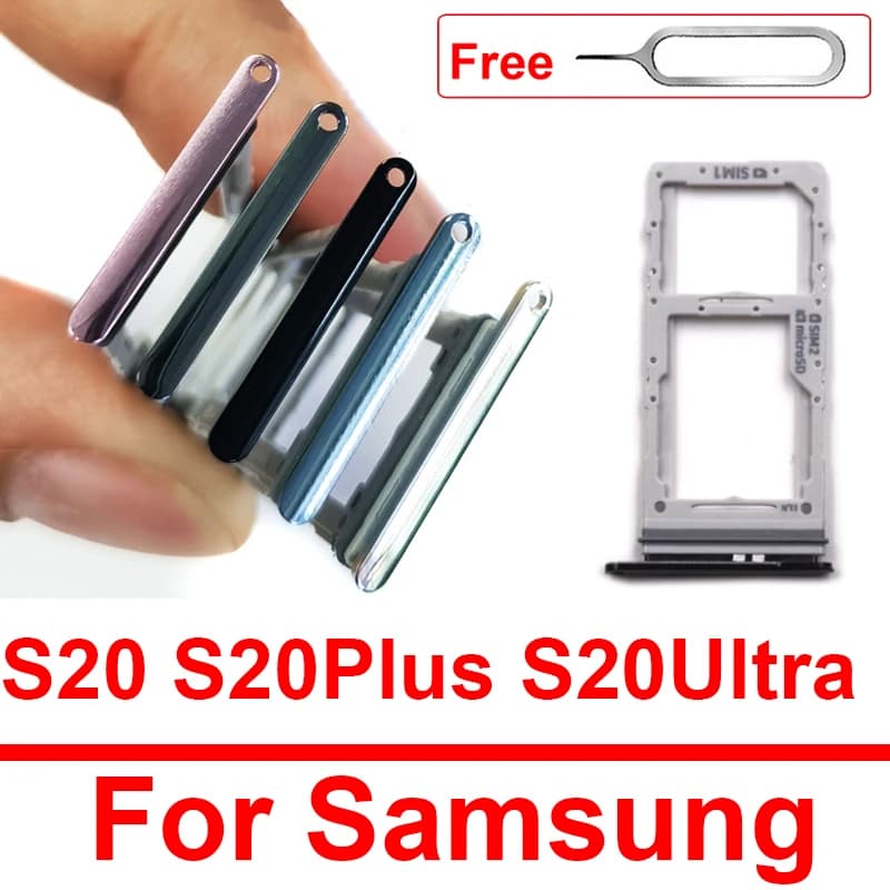 Vassoio scheda SIM per Samsung S20 S20 Plus S20 Ultra SIM Slot per scheda Adattatore Lettore di schede Connettore del supporto Parti di ricambio
