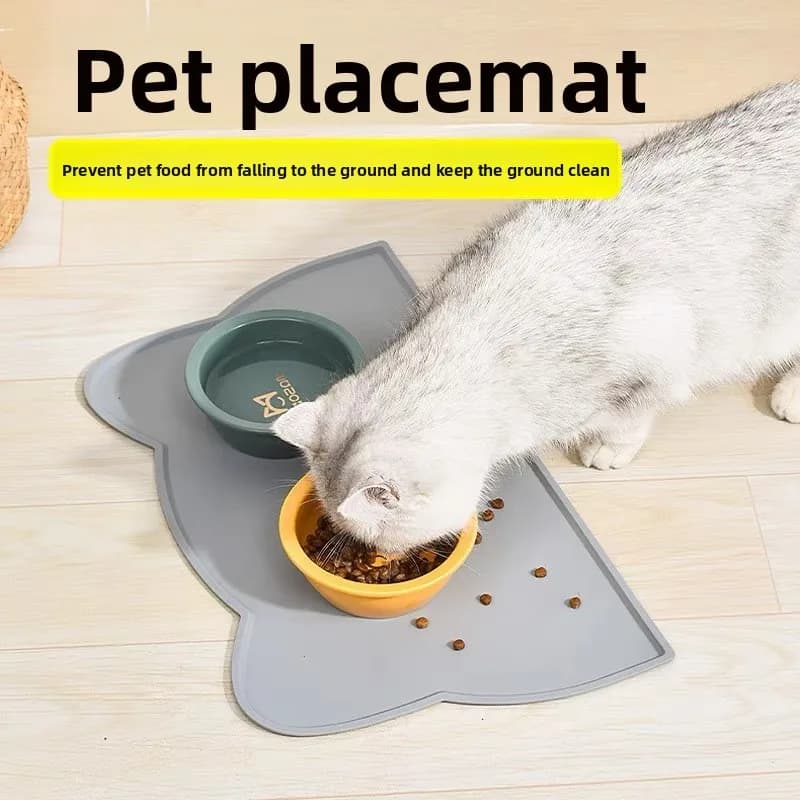 Tappetino per alimenti per animali domestici in silicone Tappetino per cibo per cani per gatti facile da pulire Forniture per animali Tappetino per ciotola per alimenti impermeabile a prova di fuoriuscite BPA di grandi dimensioni