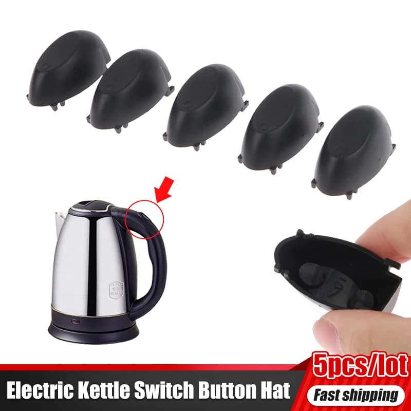 5 pcs black electric kettle button steam hat switch temperature control button plug kettle switches accessories