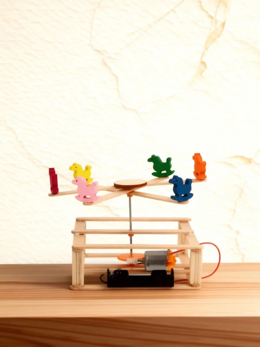 1 set DIY Experiment Educational Science Kids Kit Stem Halloween Christmas New Year Kids Diy Science Toys Merry-go-round