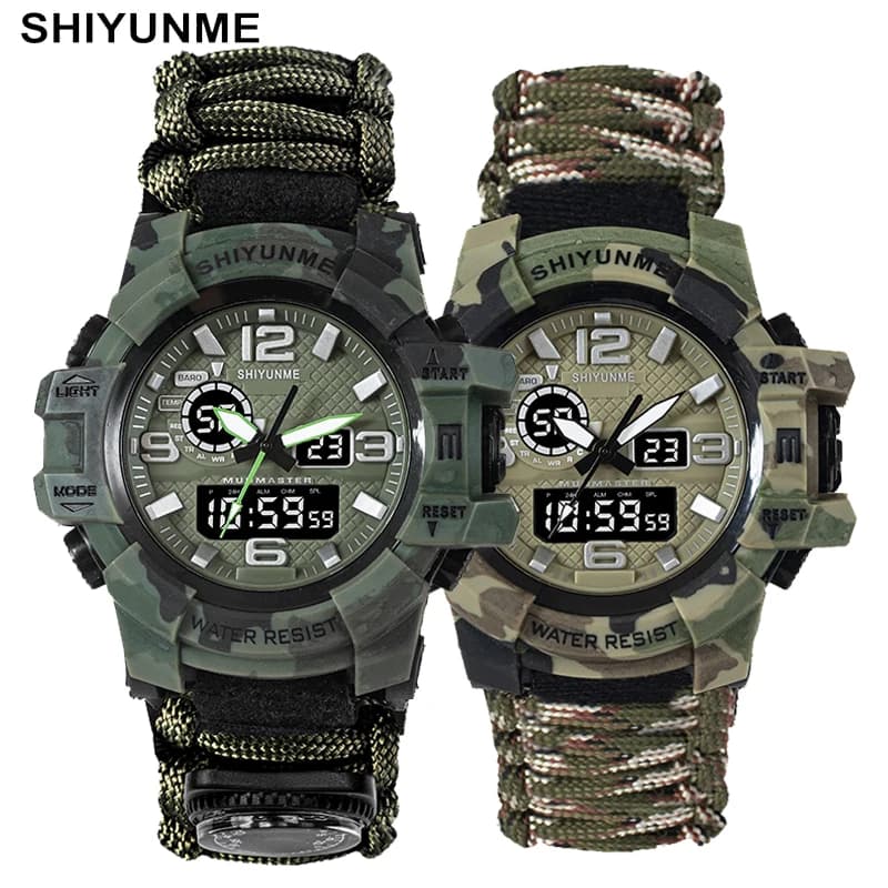 SHIYUNME G Style Military Sport orologi da uomo impermeabile LED Digital Watch Outdoor Camping Compass termometro orologio da polso al quarzo