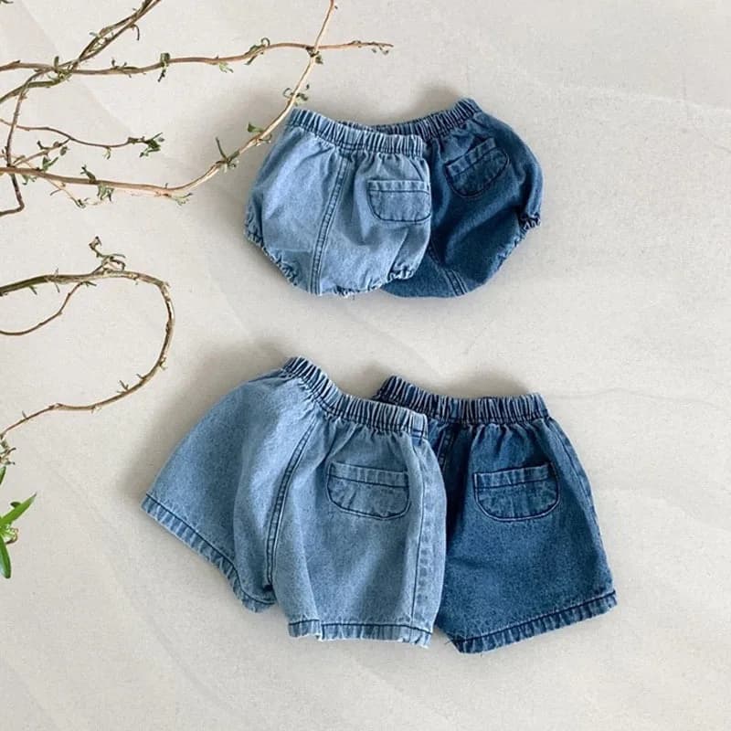 ZOETOPKID Infant baby Denim Lantern Pants Children's Shorts Bloomer Pants Baby Boys Girls Cotton Stretch Casual Summer Trousers