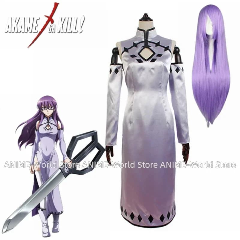 Costume cosplay con parrucca Anime Akame ga Kill Sheele, realizzato su misura in qualsiasi dimensione