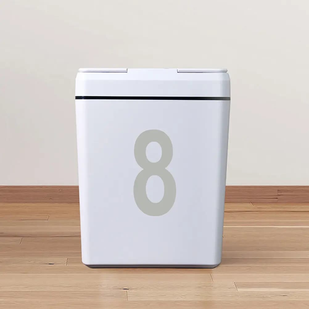 6 Sheets Wheel Recycling Bin Number Stickers Adhesive Reflective Numbers for Mailbox Address House Office Outdoor