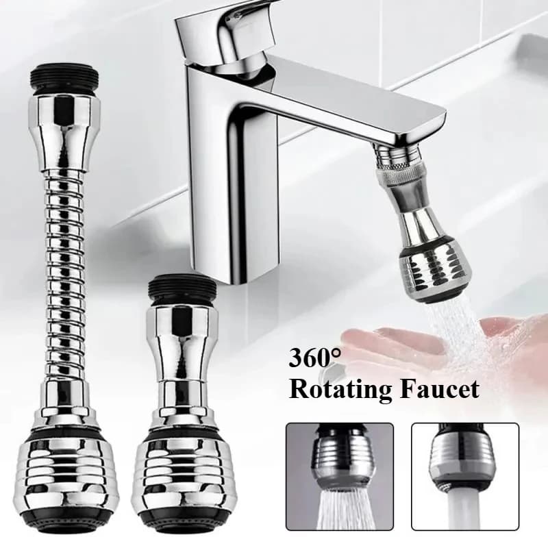 1/2 Pieces 360 ° Kitchen Faucet extender Adjustable with Double Mode Spray Filter, Water Saving, Pressurizer, Home Bathroom Tool