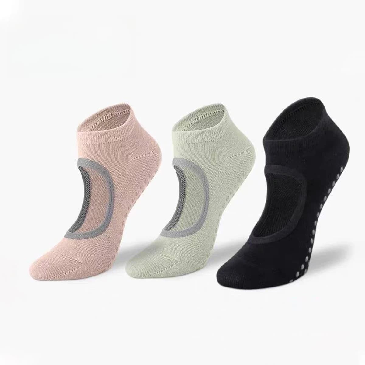 Calzini da yoga da donna, design atletico antiscivolo, colori vivaci, comodi, traspiranti e traspiranti