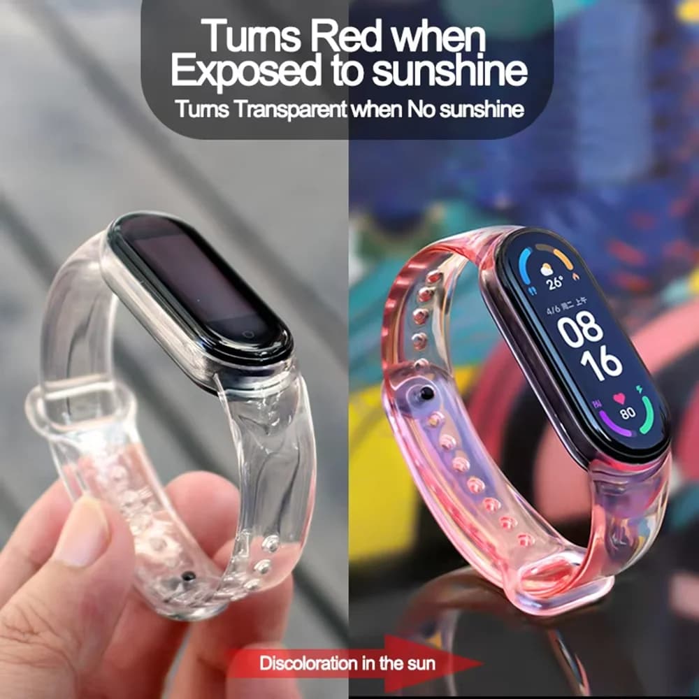 Cinturino per Xiaomi Mi Band 7 6 5 4 3 Bracciale da polso trasparente con luce cambia colore per Xiaomi MiBand 5 Cinturini di ricambio in silicone