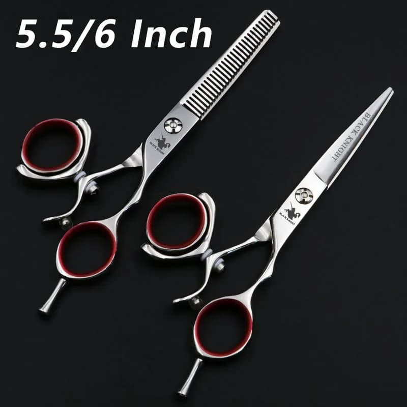Forbici per animali domestici di bellezza da 5,5/6 pollici Toelettatura per cani Taglio dritto + Kit cesoie per sfoltire per animali Forbici per capelli Japan440C
