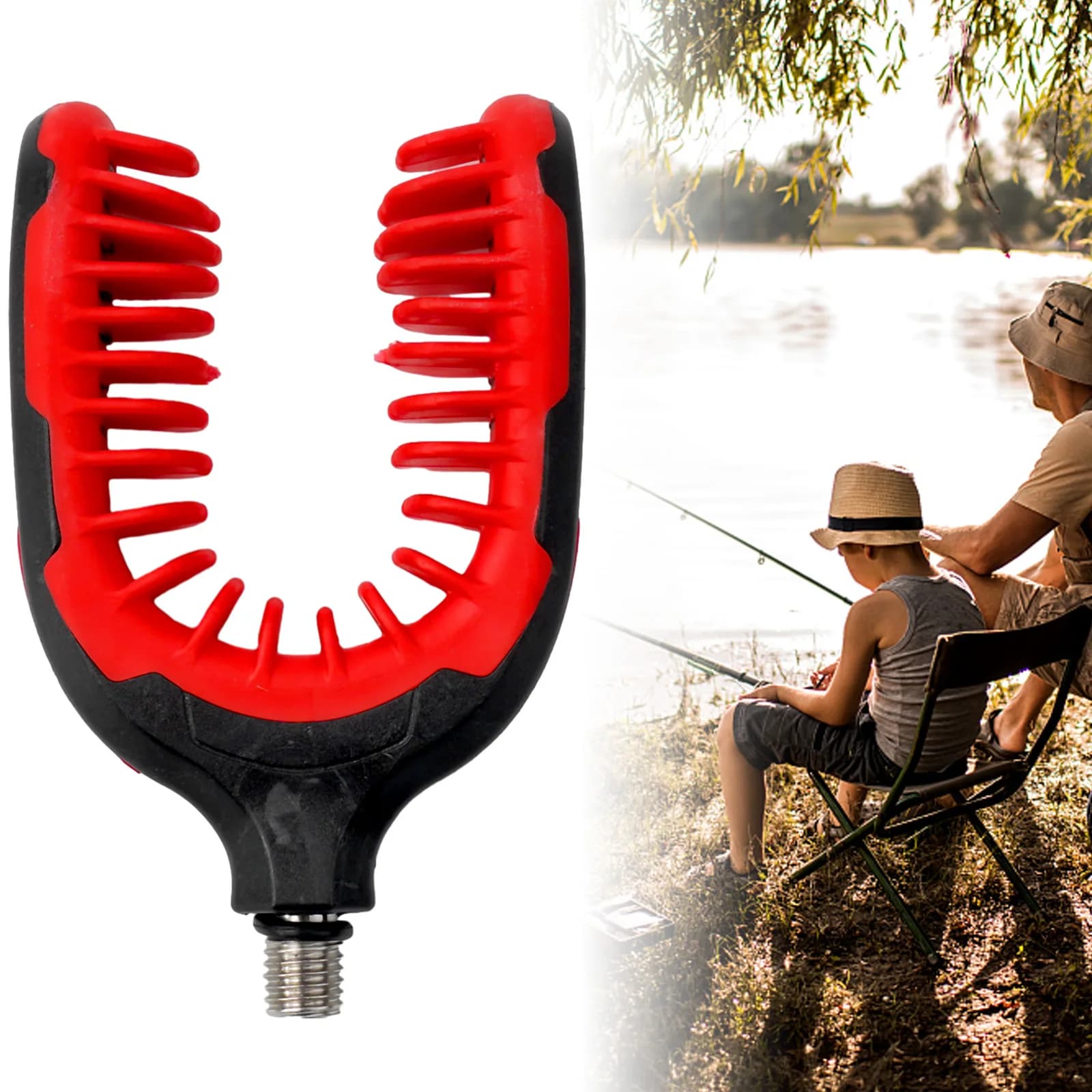 Supporto per canna da pesca Resto per testa di supporto 3/8 thread 9,8x6,3 cm Prevenire lo scivolamento Attrezzatura da pesca Pinza Resto Gripper Rod Grips Strumenti