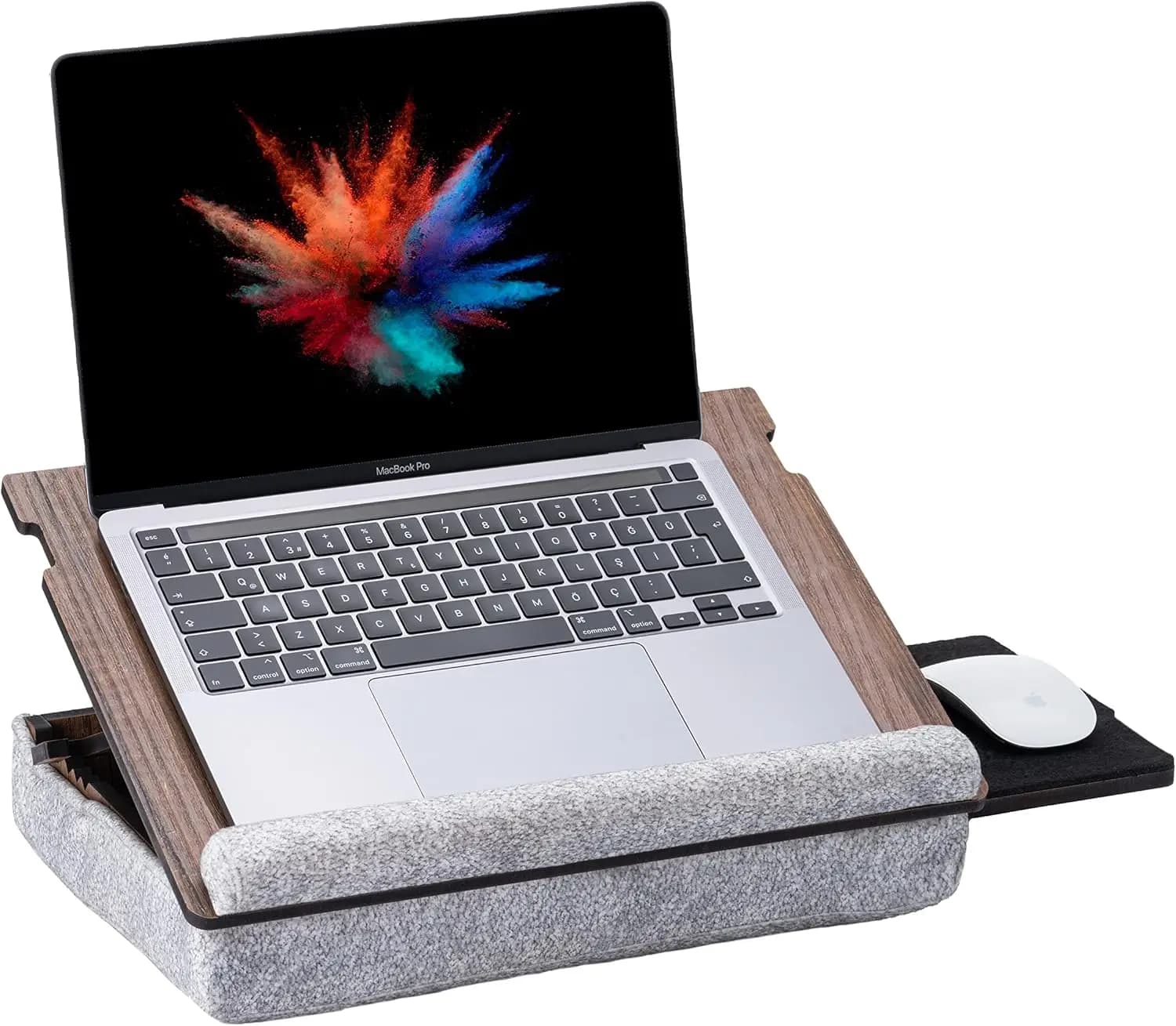Supporto Regolabile per Laptop con Cuscino, Tavolino Portatile per Lavoro a Letto o Divano, Supporto Ergonomico
