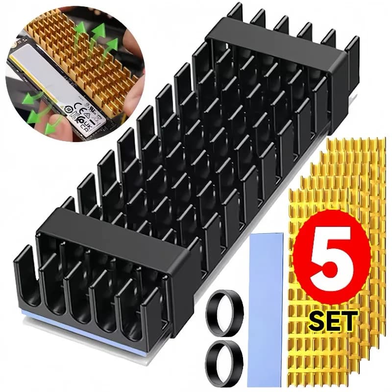 Dissipatore di calore SSD M.2 per slot di espansione PS5 NVMe 2280 PCIE 4.0 Dispositivo di raffreddamento del disco a stato solido Radiatore in alluminio con cuscinetto termico conduttivo