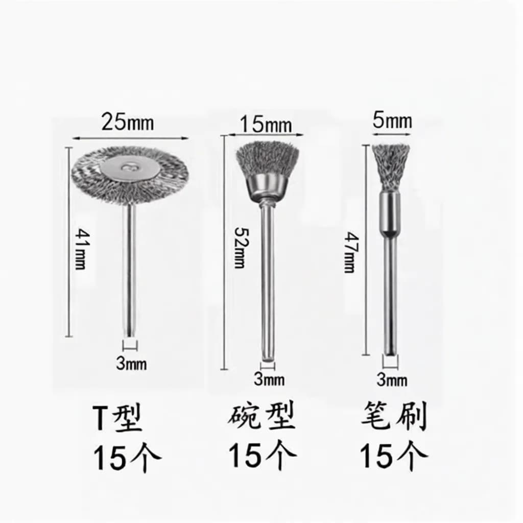 Polishing Wheel Set Brass Stainless Steel Wire Brush Rotary Tool Accessory For Cleaning Grinding Metal Rust Removal