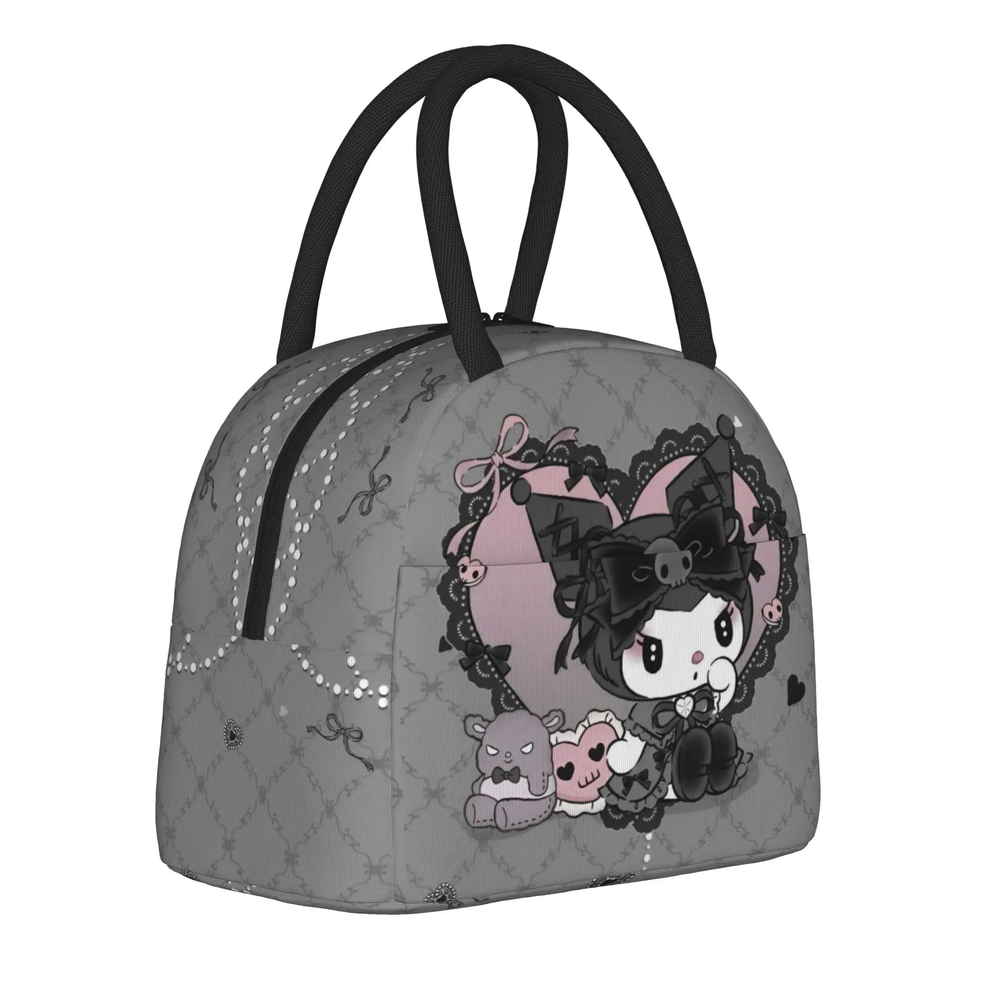 Simpatiche borse termiche per il pranzo Kuromi Baku, contenitore portatile per il pranzo, borsa termica, borsa per il pranzo, scuola, picnic, borse per la conservazione degli alimenti