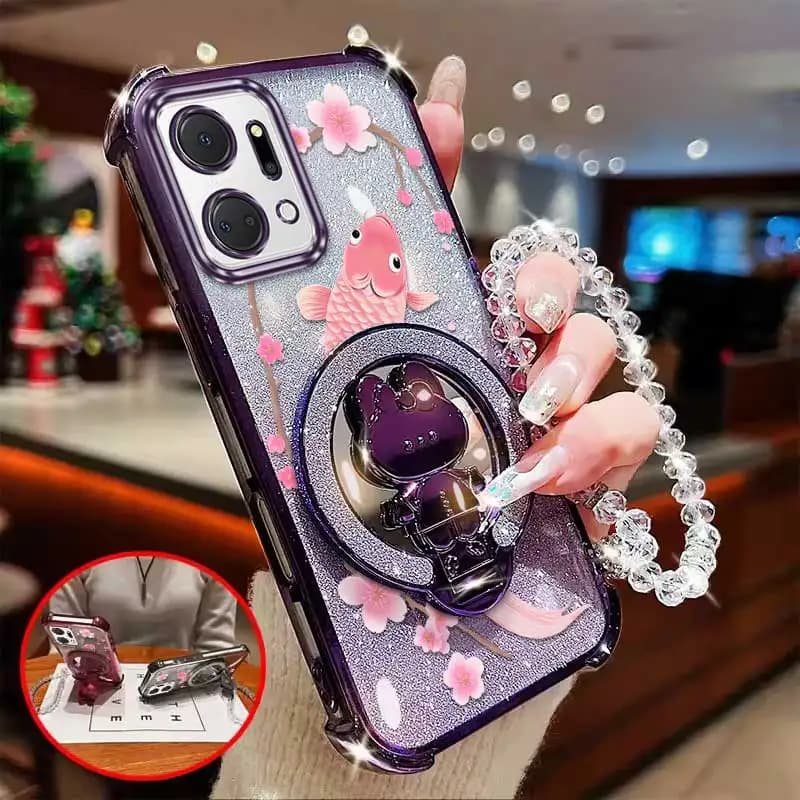 3pcs(Lucky Carp phone Case+Lanyard+Stand) For Honor X7a/X5b/X6a/X6B 4G/X6C/X5c/X5C Plus/X7 Cover Comfortable feel Phone Case