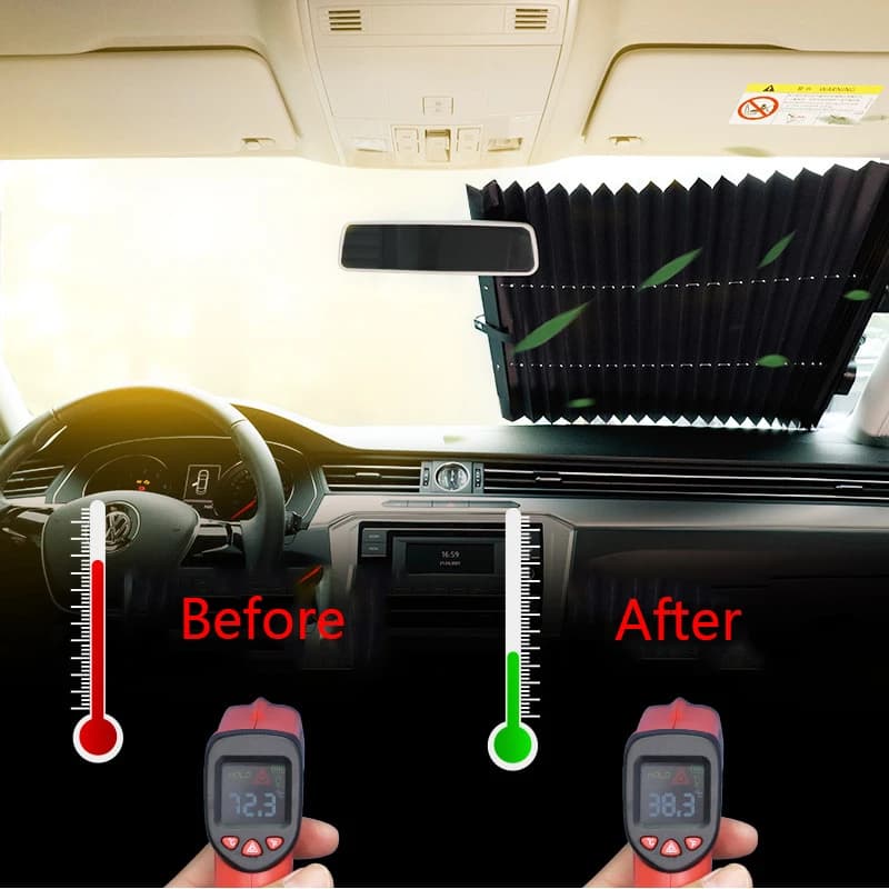 Parabrezza per Auto tenda parasole retrattile per Auto anteriore posteriore finestra posteriore tenda parasole pellicola protettiva UV coperture per visiera parasole automatica