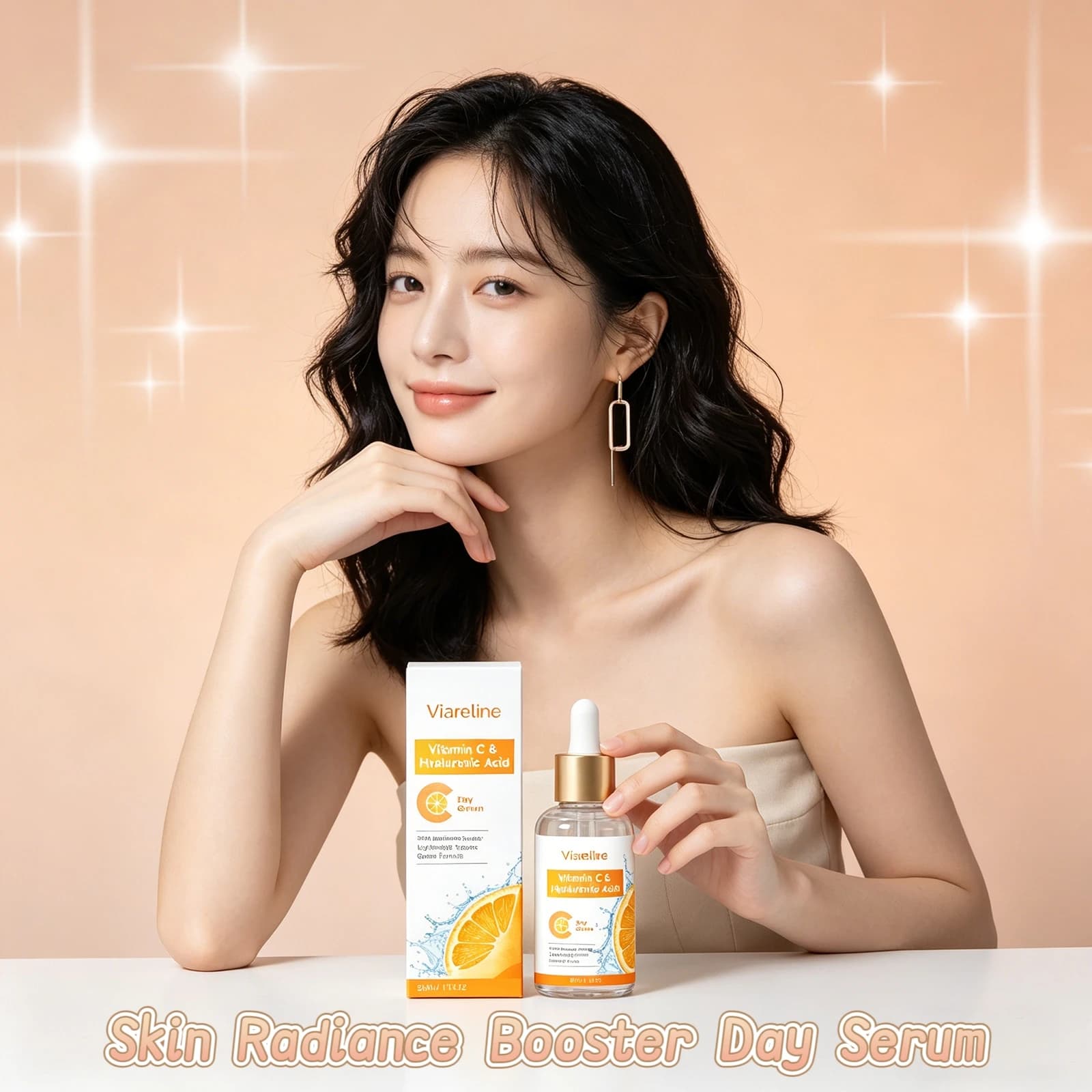 Viareline Siero Viso alla Vitamina C Illuminante e Idratante Profondo con Acido Ialuronico Leggero 30ml