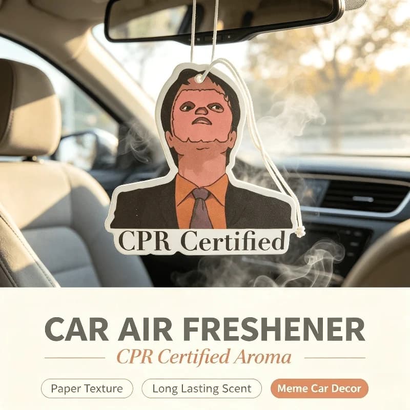 Car Air Freshener CPR Certified Funny Meme Character Hanging Scent Card for Car Rearview Mirror Decor Ornament Gift