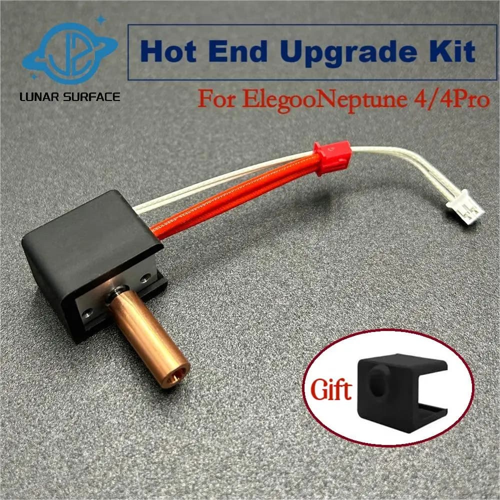 LS-3D parti della stampante Elegoo Neptune 4 /Pro Hotend Kit 24V 50W aggiornamento bimetallico Heatbreak blocco riscaldato cartuccia asta di riscaldamento