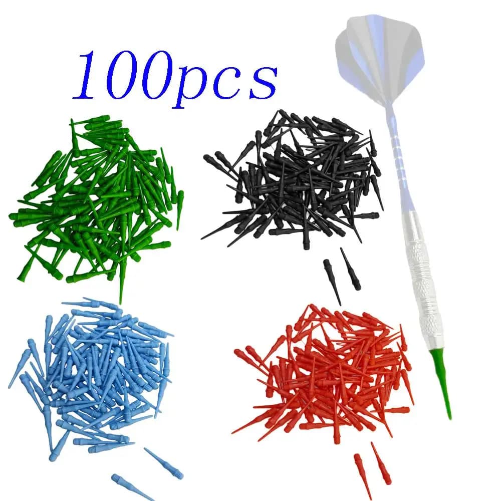 100pcs Soft Tip Darts Replacement Plastic Safety Dart Tips for Electronic Dartboard Universal Fit Replacement Tips Accessories