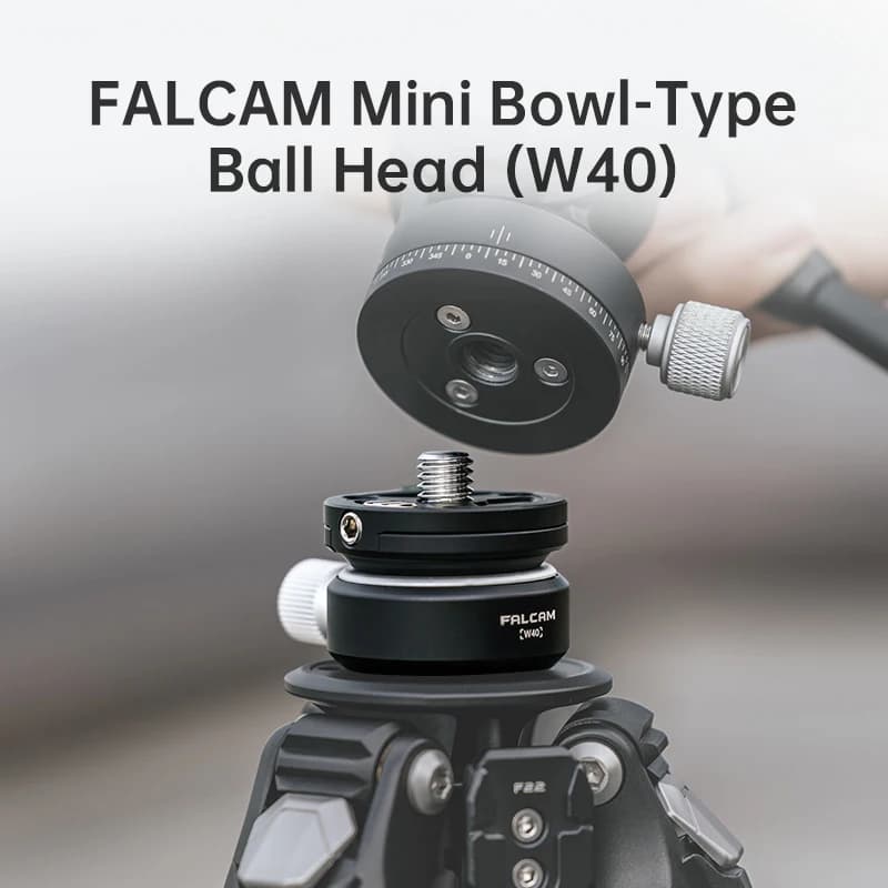 Ulanzi FALCAM W40 Mini testa a sfera tipo ciotola 8 ° Inclinazione 360 ° Regolabile con accessori per fotocamera con vite da 1/4"/3/8".