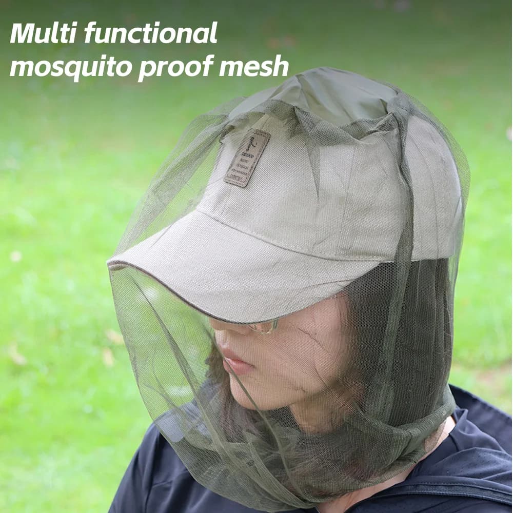 5 pezzi Mosquito Head Net Cappello da pesca all'aperto Mesh Testa da 360 gradi Prevenzione delle zanzare Rete multifunzionale NA130S