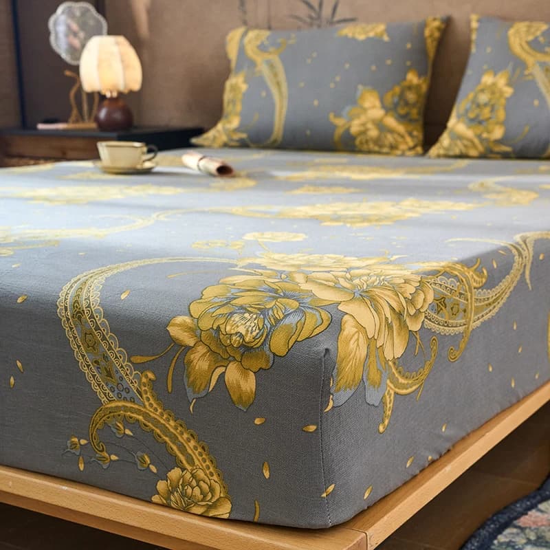 Breathable Children's Room Bed Sheets for Adults Anti-slip Bed Linen with Printed Corners for Home Lighted Waist (The pillowcase needs order)