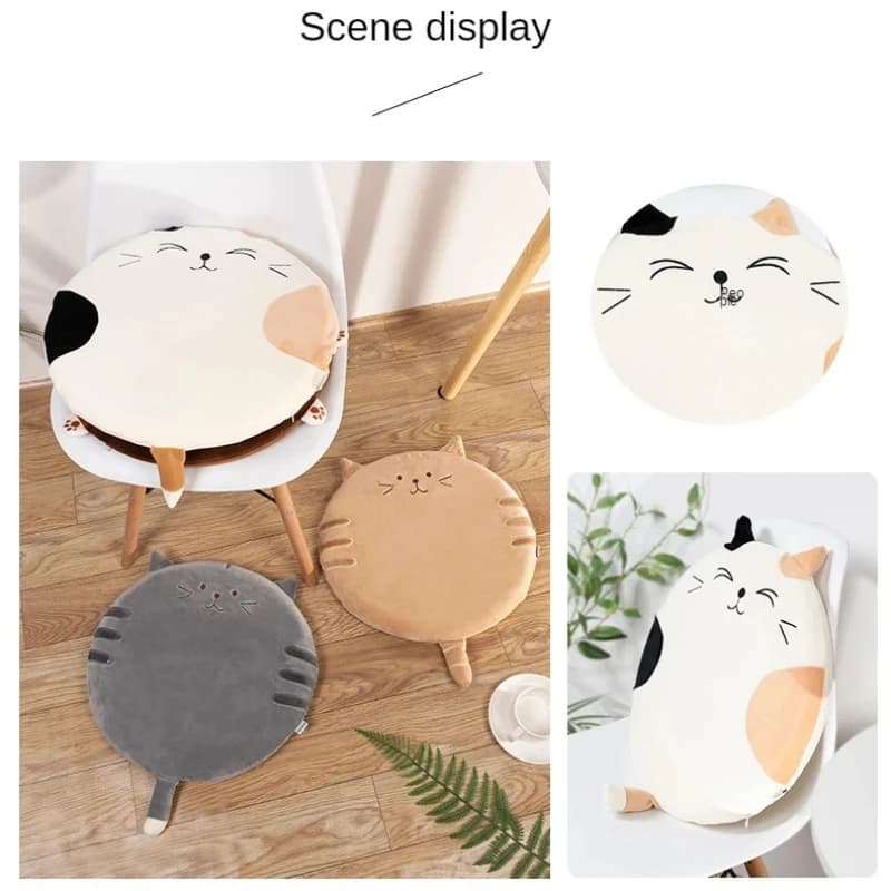 Cuscino per sedile da ufficio Cuscino per anca a forma di gatto carino Cuscino per seggiolino auto per divano Tappetino giapponese Cuscino per sedia antiscivolo e staccabile