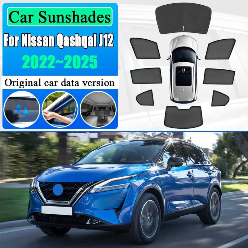 Auto Maglia Tende Da Sole Per Nissan Qashqai J12 2022 2023 2024 2025 Parasole Magnetico Parabrezza Finestrino Laterale Visiera Strumenti Accessori