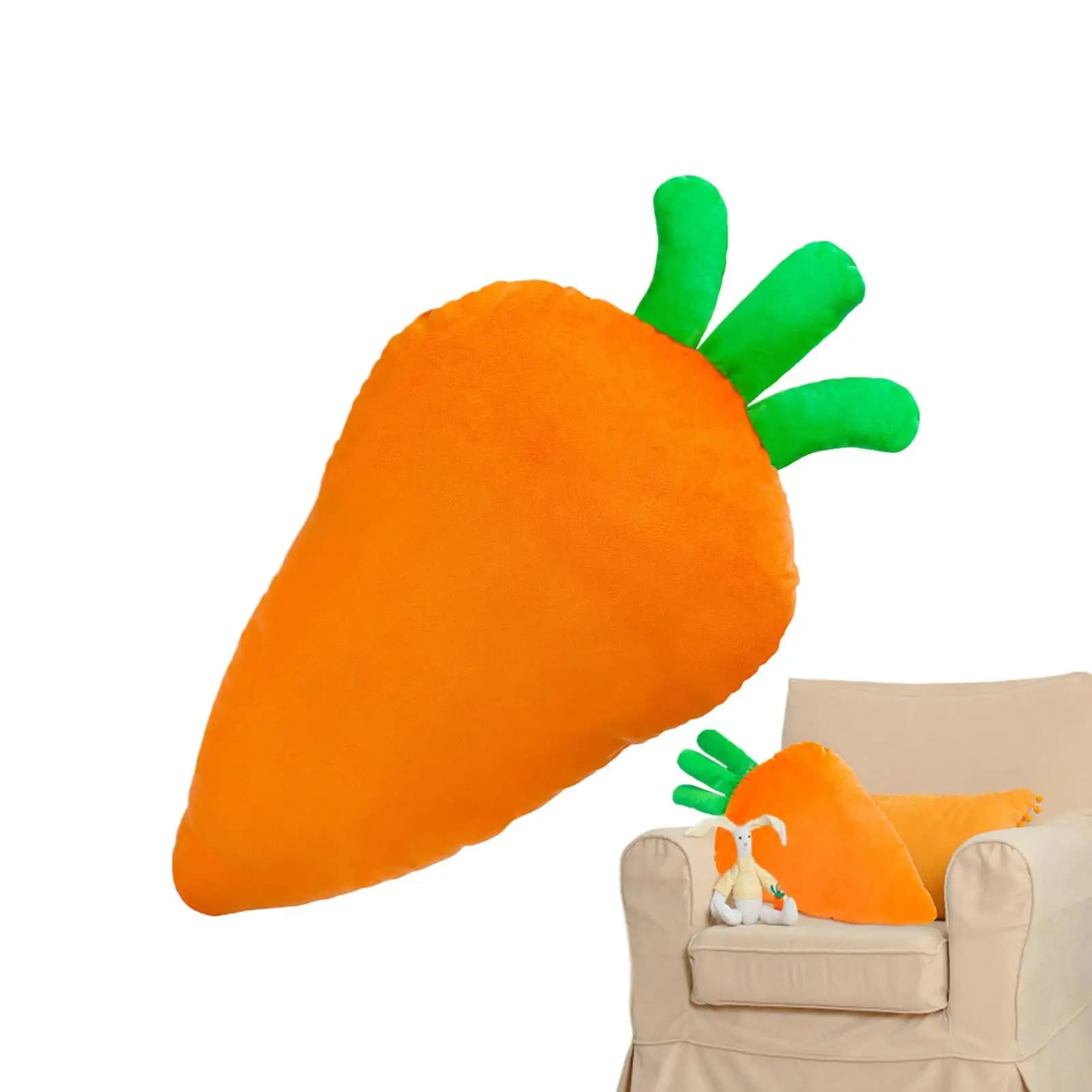 Soft padded pillow in carrot plush Bearing Carrot shape baby carrot shape Teenagers Adult Home Bed Bedroom Sofa Easter Holiday Chair