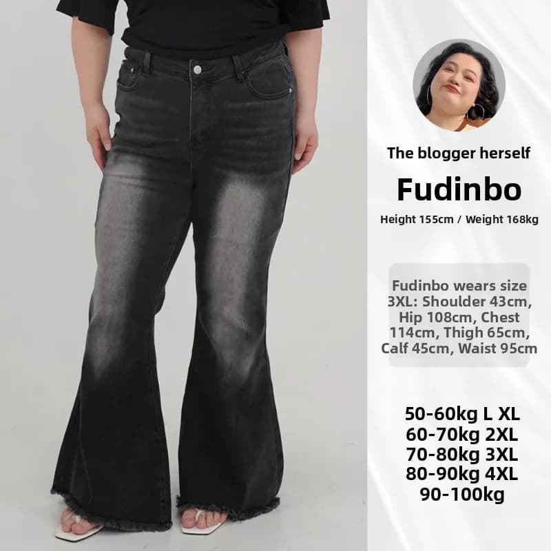Jeans Bla Bell Bot da donna, a vita alta, in misto cotone, casual, estivi, alla moda, resistenti allo sbiadimento, con chiusura a cerniera