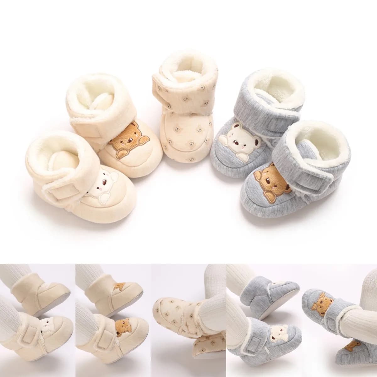 0-1 anno inverno simpatico cartone animato stivaletti per bambini ragazzo ragazza stivali in cotone suola morbida antiscivolo caldo bambino primi camminatori scarpe da culla per bambini