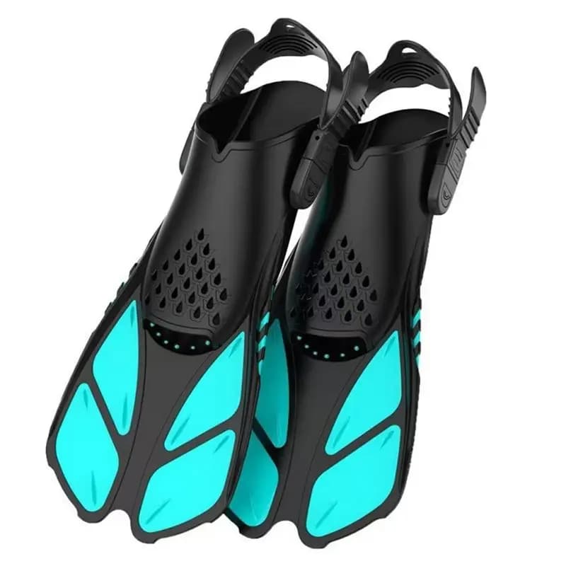 L71A Snorkel Fins Adjustable Buckles Travel Size Open Heel Swim Flippers Short For Snorkeling Diving Swimming